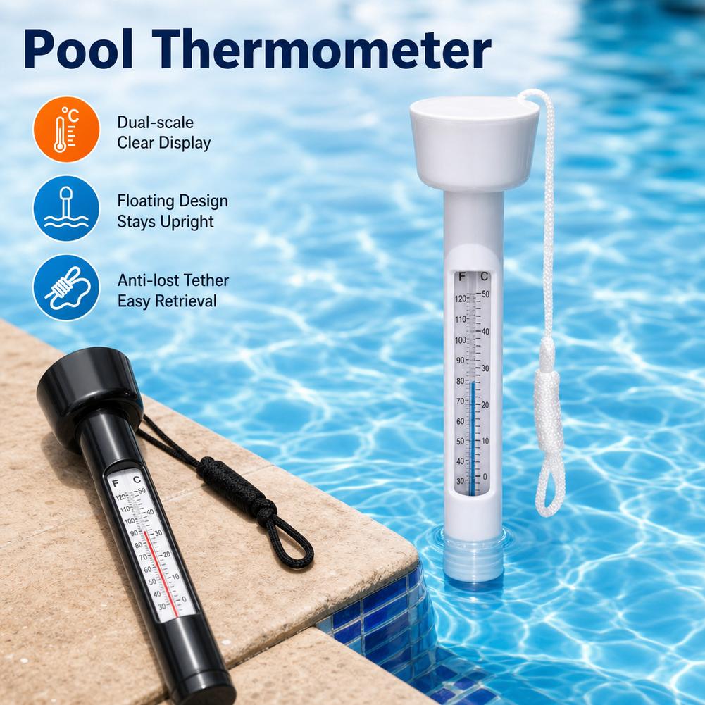 Marine Aquarium Hydrometer - Termómetro flotante para piscina con cuerda,