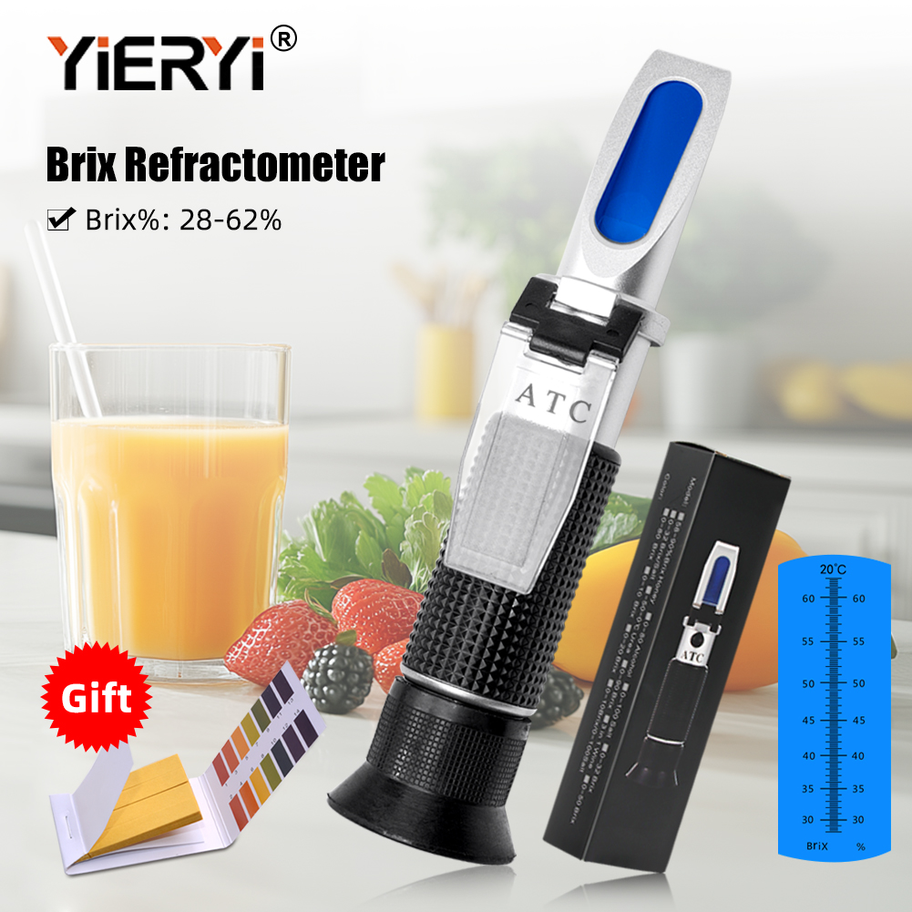 Refractometer Salinity - Refractómetro profesional de 28-62% Brix con