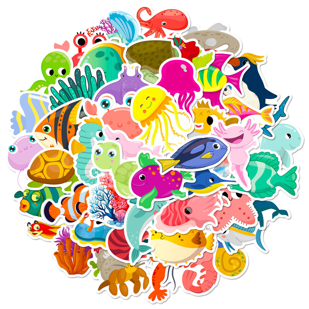 50 pegatinas de vida marina -  - Aquarium Innovative Marine reseña y precio