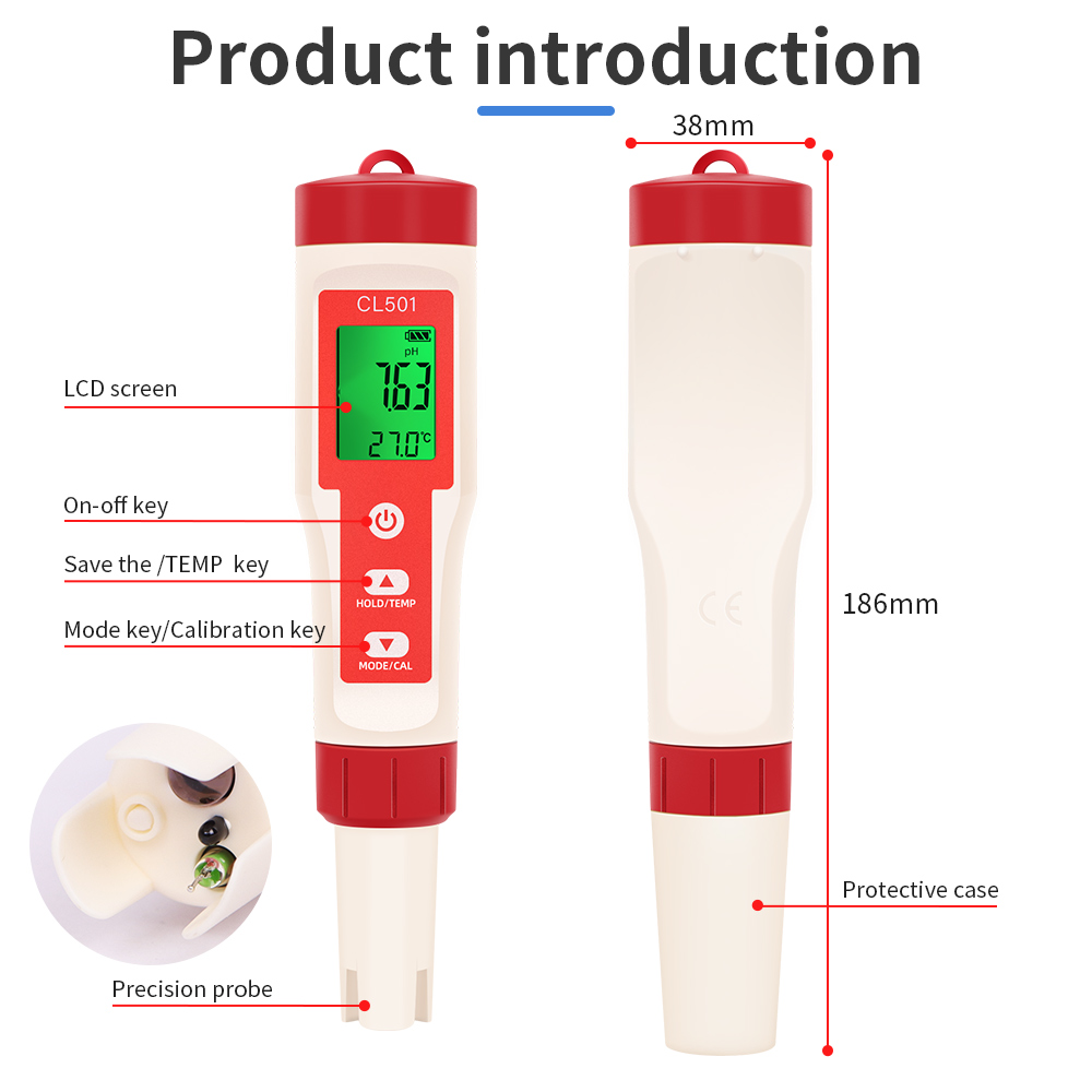Medidor de temperatura PH/CL2/ - Marine Aquarium Water Analyzer reseña y precio