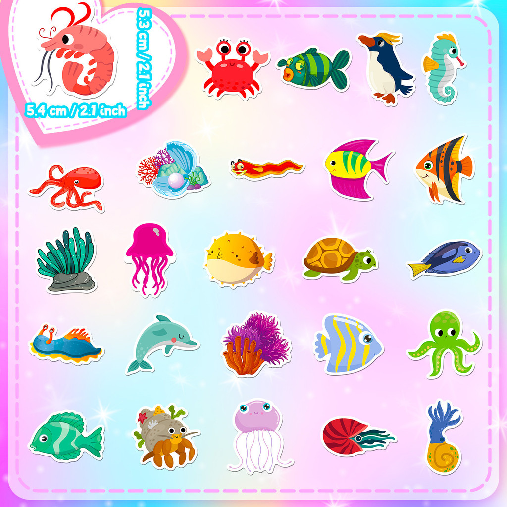 50 pegatinas de vida marina, p - Aquarium Innovative Marine reseña y precio
