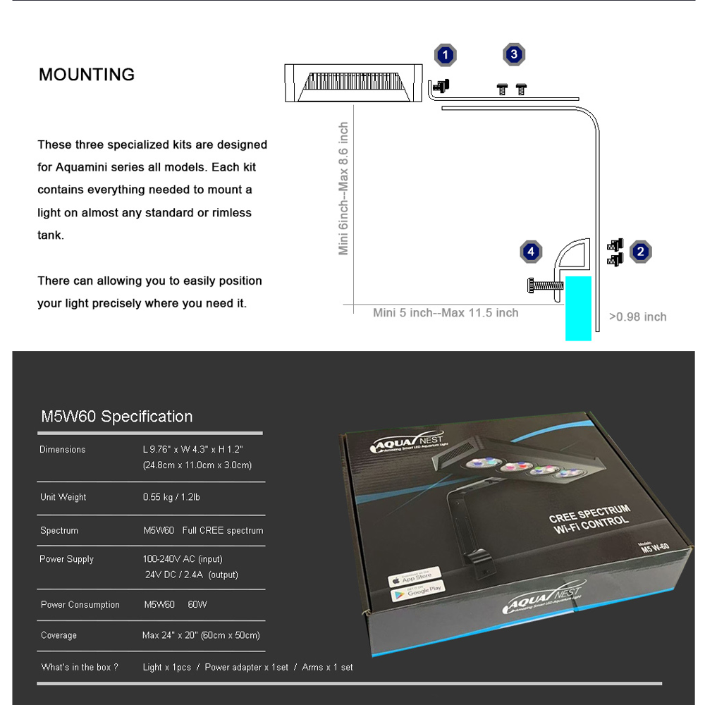 AQUANEST Luz LED para acuario  - Marine Aquarium Temperature reseña y precio